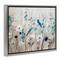 Stupell Industries Birds Floral Meadow Blossoms Floater Framed Art